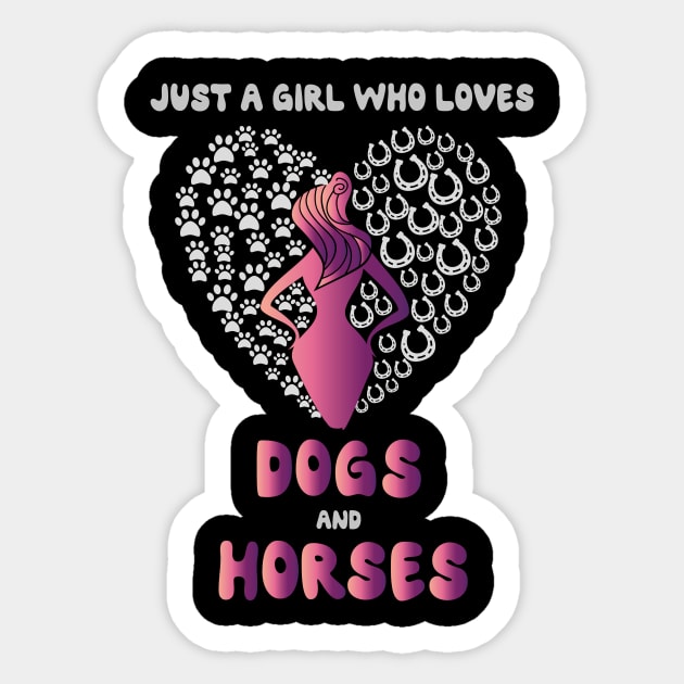 Just A Girl Who Really Loves Dogs And HorsesHorseshoe Paw funny Sticker by MaryMary